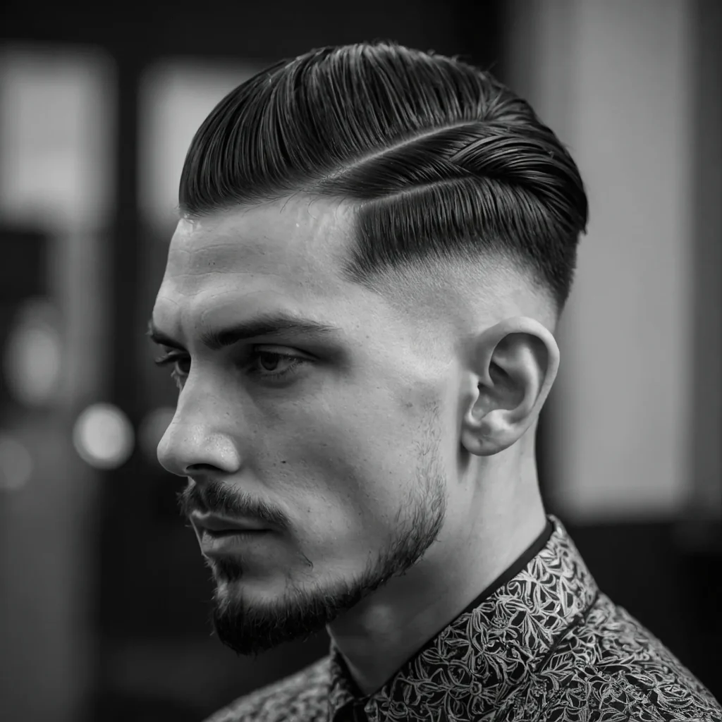 Low Taper with Tied Short Bunnd Sharp FadeA 0
