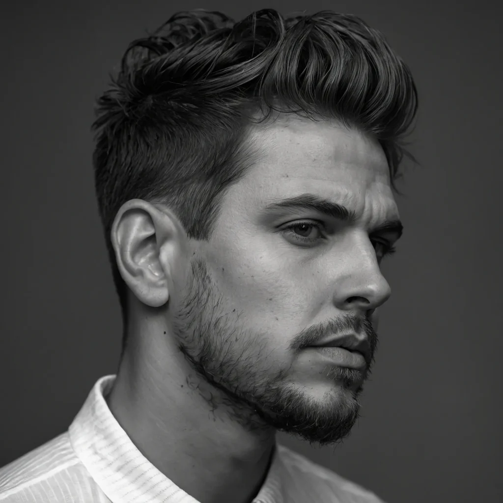 Low Taper with Tousled Crown and Faded Edges0