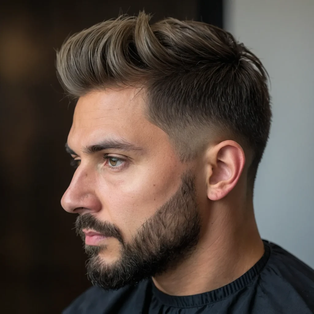 Low Taper with Tousled Crownnd Faded EdgesA 0