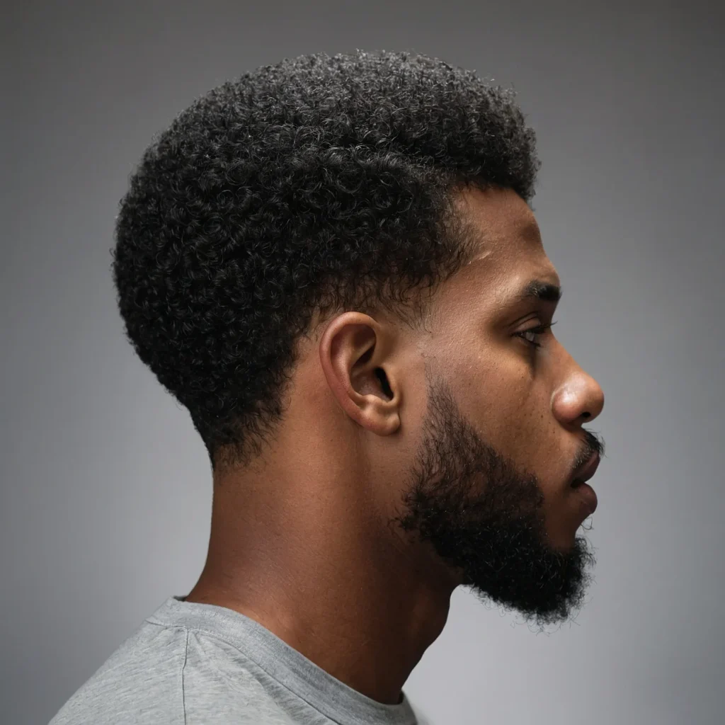 Mid Fade with Afro TopBlack man with well 0
