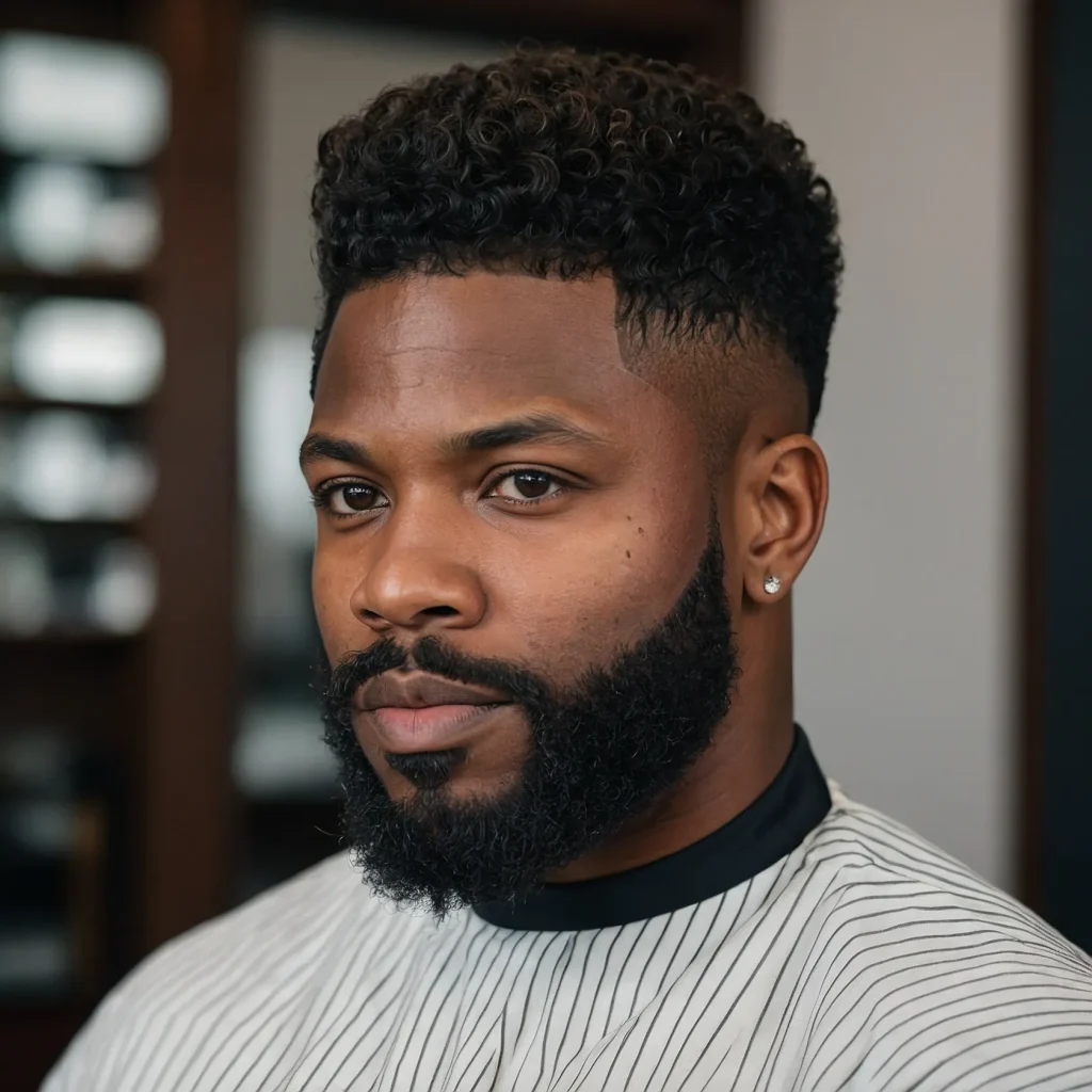 Mid Fade with Beard EdgeUpBlack man with 3