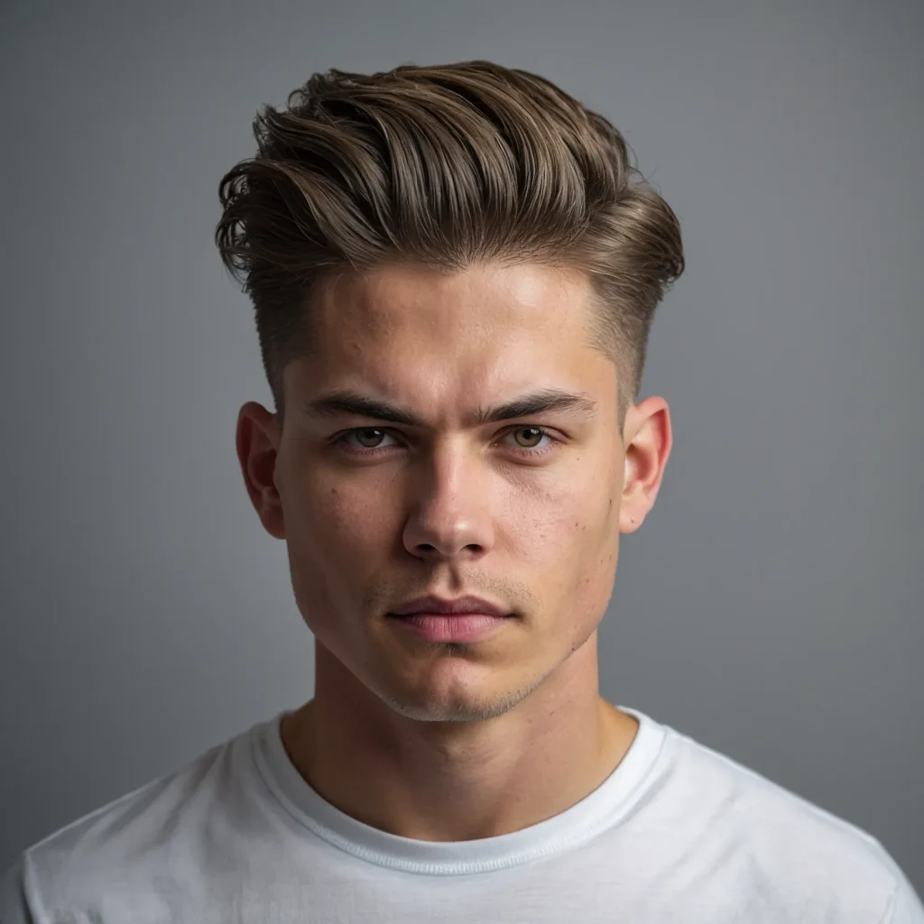 Mid Fade with BrushedUp Topman with thick h 0