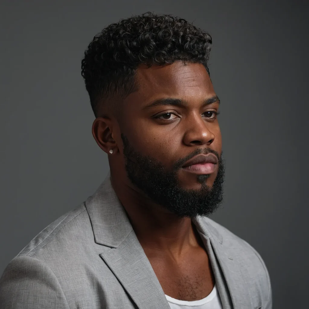 Mid Fade with Defined CurlsBlack man with s 3