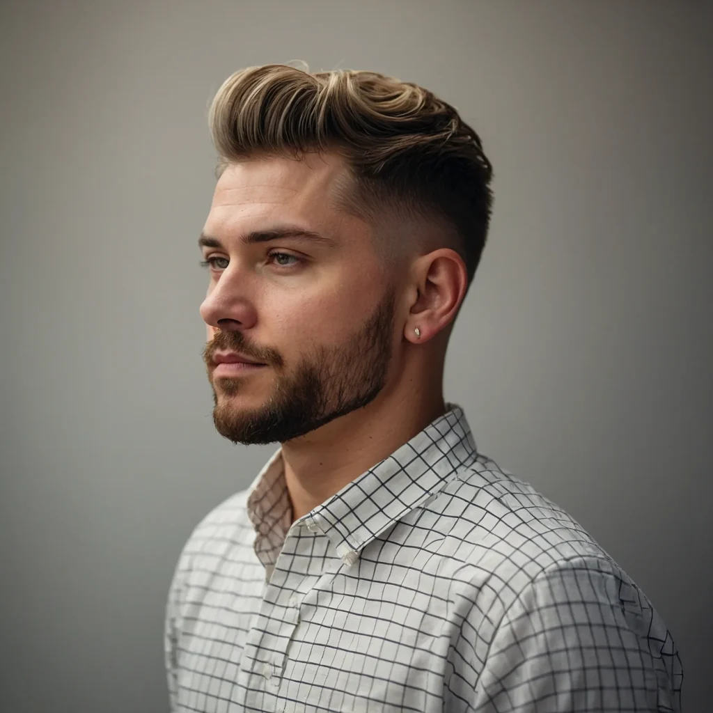 Mid Fade with Drop Fade Curvewhite man with 1