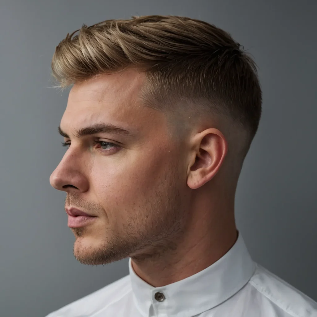 Mid Fade with French Cropstylish white man 0