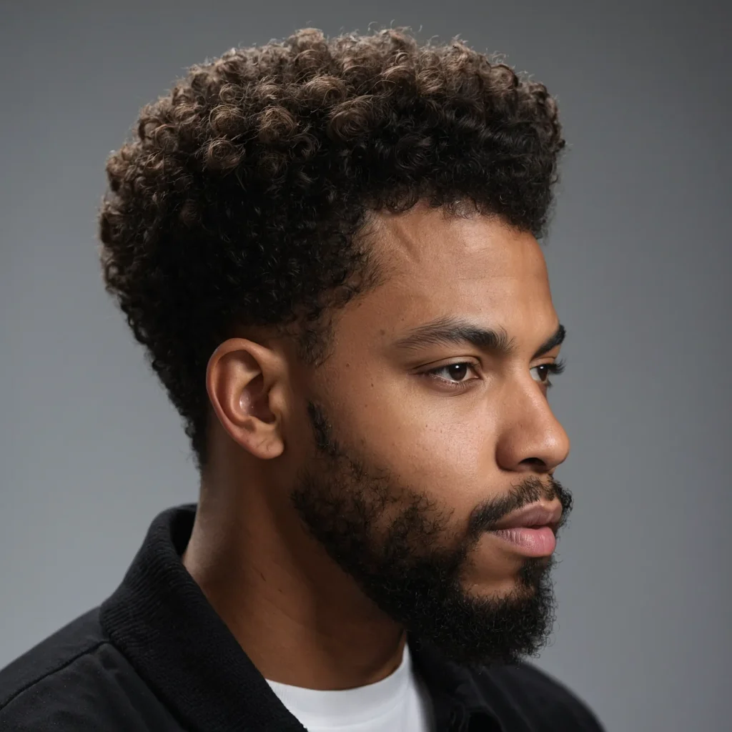 Mid Fade with Natural TextureBlack man with 3