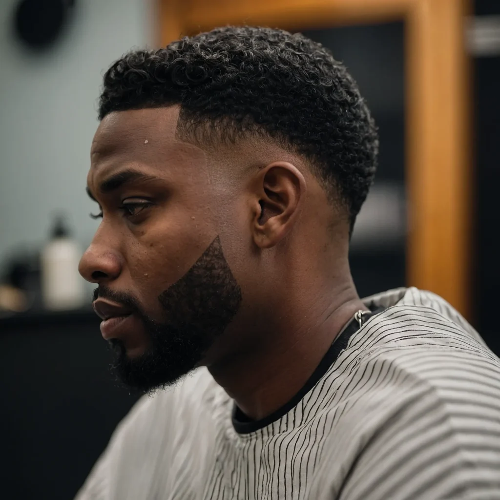 Mid Fade with Part DetailBlack man with s 0