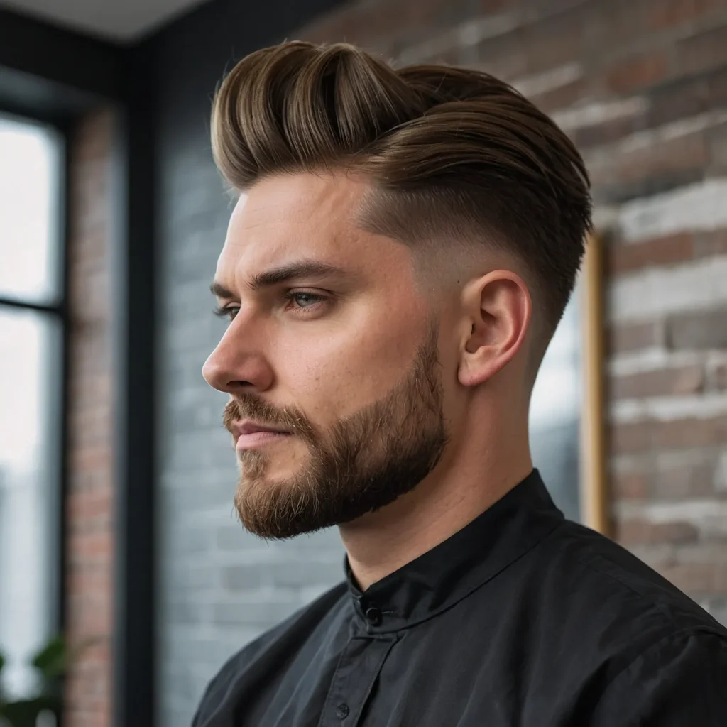 Mid Fade with Quiffman with voluminous fron 0