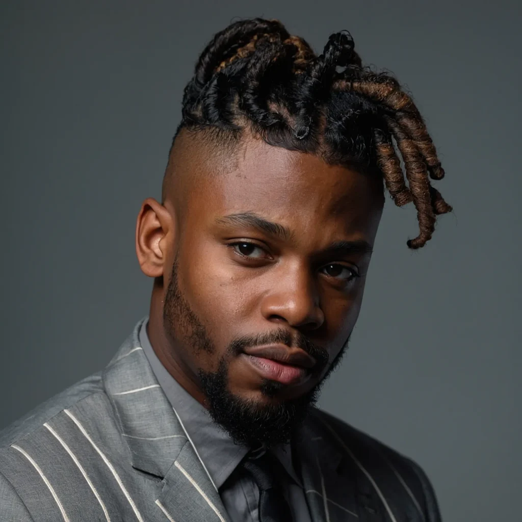 Mid Fade with Short Loc BunBlack man with s 3