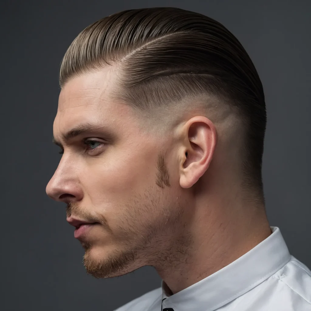 Mid Fade with Slick Backwhite man with medi 1