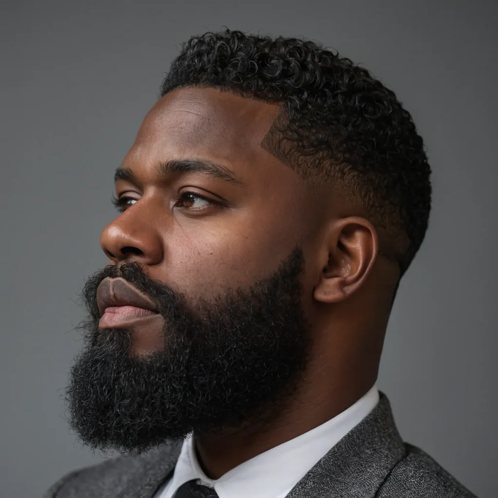 Mid Fade with Tapered Beard BlendBlack man 3