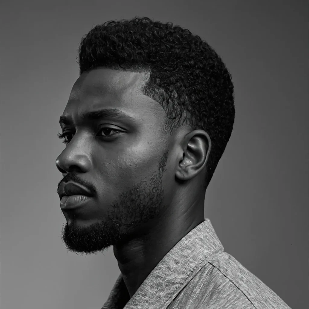 Mid Fade with Tapered SideburnsBlack man wi 3