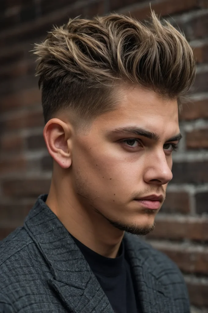 Mid Fade with Textured Topboy with medium f 3