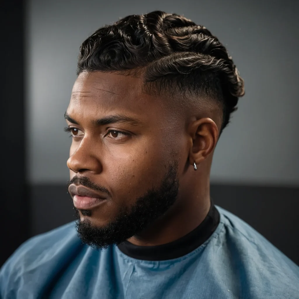 Mid Fade with WavesBlack man with 360 waves 0