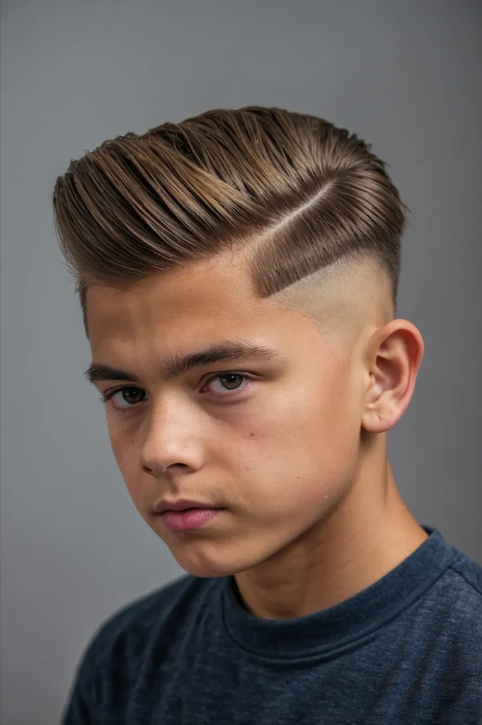 Mid Skin Fade with Comb Overboy with side 3