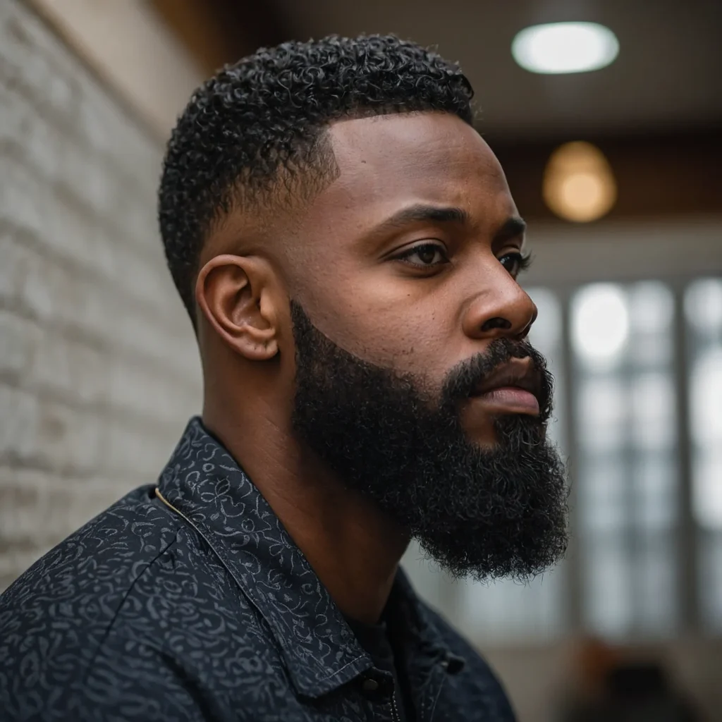 Mid Taper Fade with BeardA Black man with a m 0