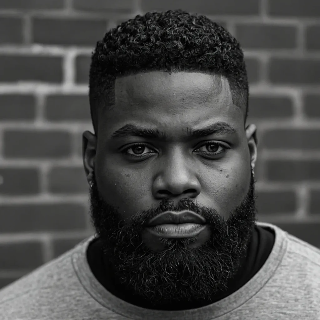 Mid Taper Fade with BeardA Black man with a m 1
