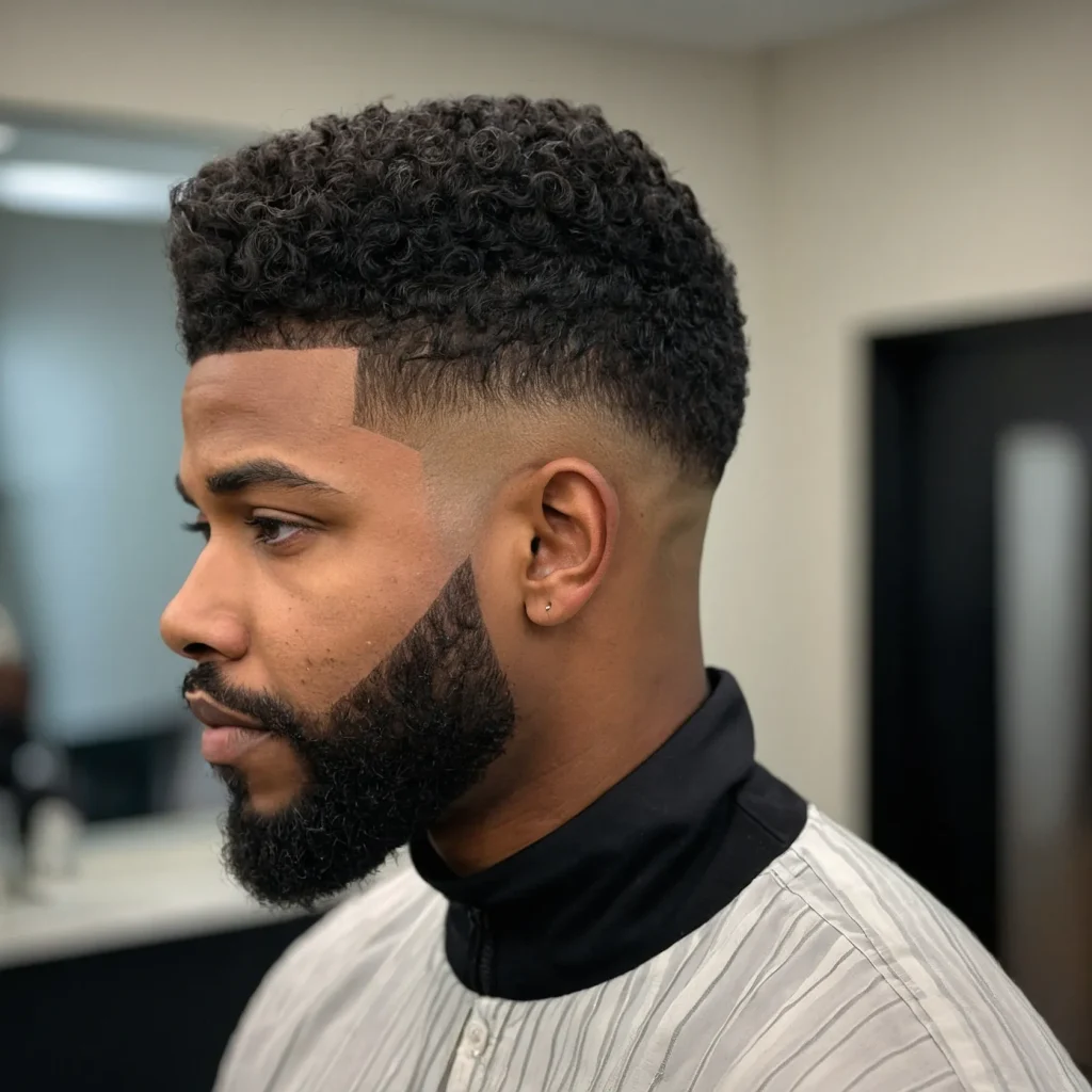 Mid Taper Fade with BeardA Black man with a m 2