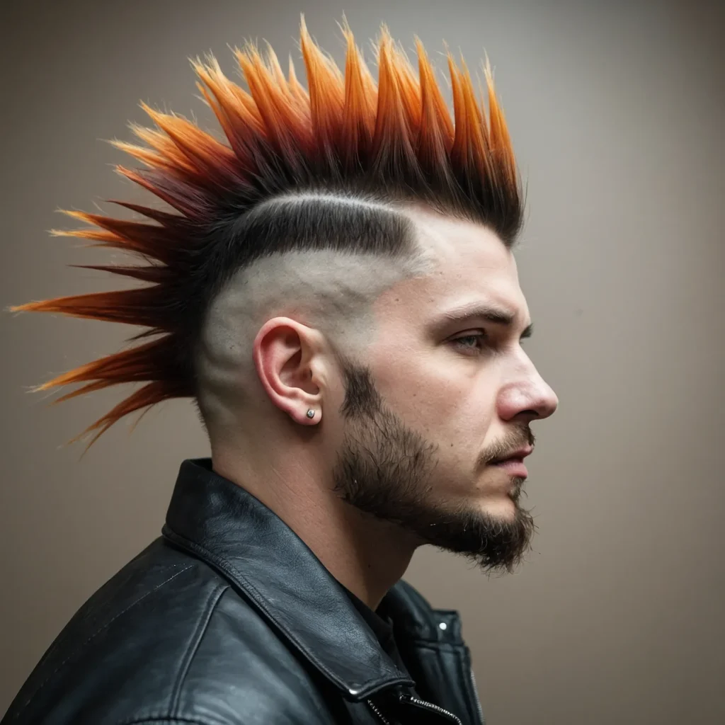 MohawkInspired Burst Mulletwhite man with 3