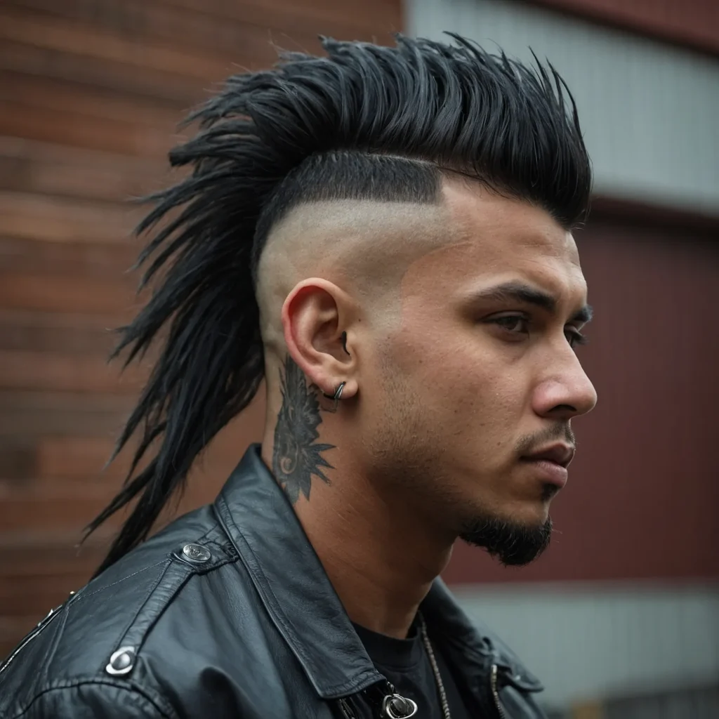 Mohawk Mullet FadePrompt Black men with mohaw 0