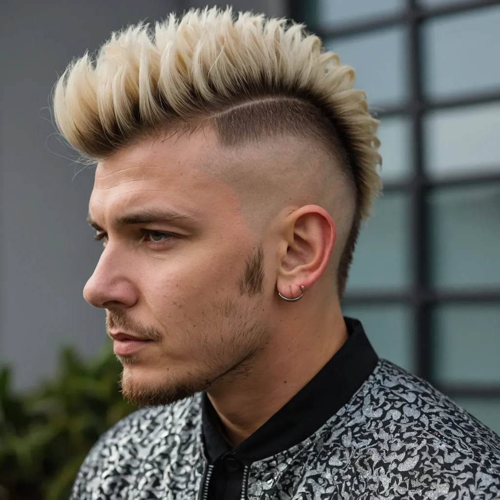 Mohawk Mullet Fadewhite man with mohawkstyl 3
