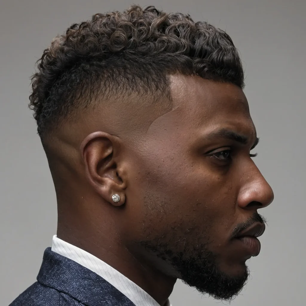 Mohawk Taper Fade with Clean EdgesA Black man 1