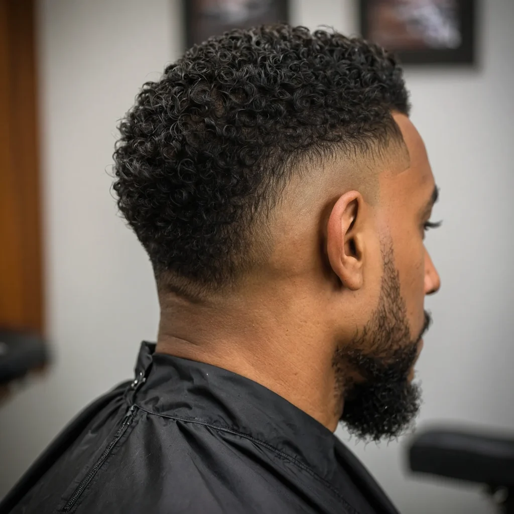 Mohawk Taper Fade with Clean EdgesA Black man 2