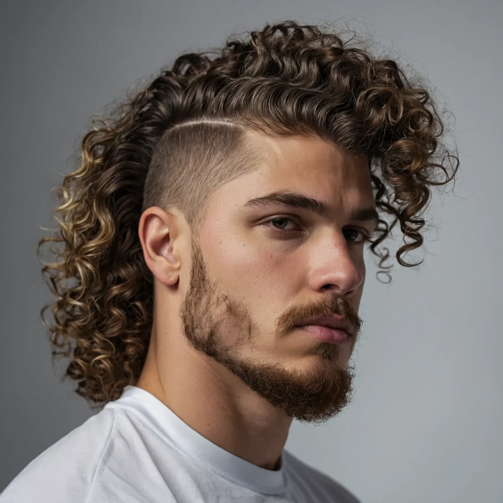 Mullet Fade with Afro Texturewhite man wit 3