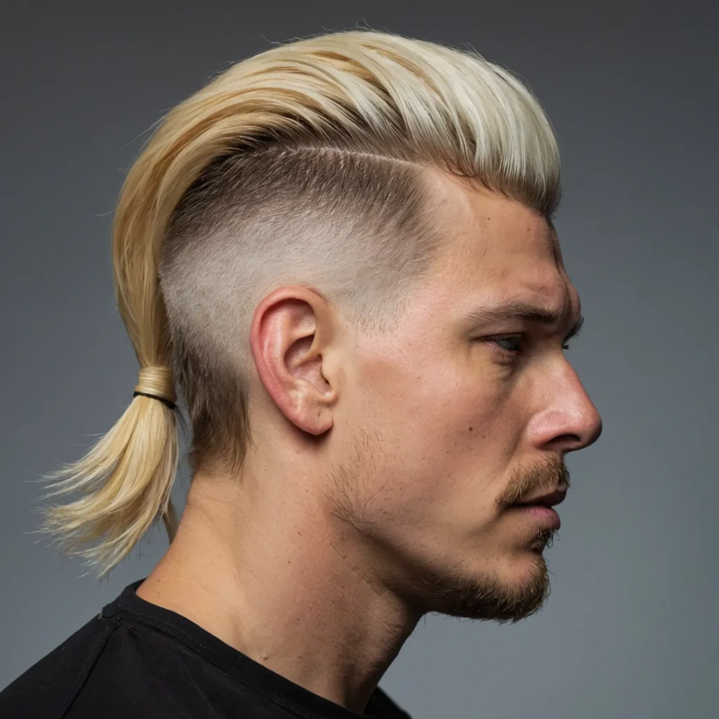 Mullet Fade with Bleached Topwhite man with 3