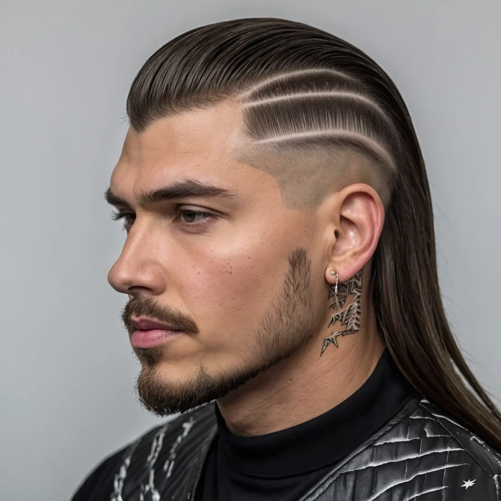 Mullet Fade with Designwhite man with mul 3