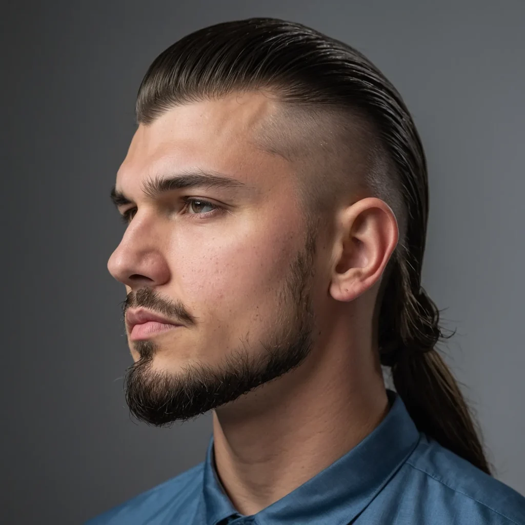 Mullet Fade with Drop Fade Curvewhite man w 0