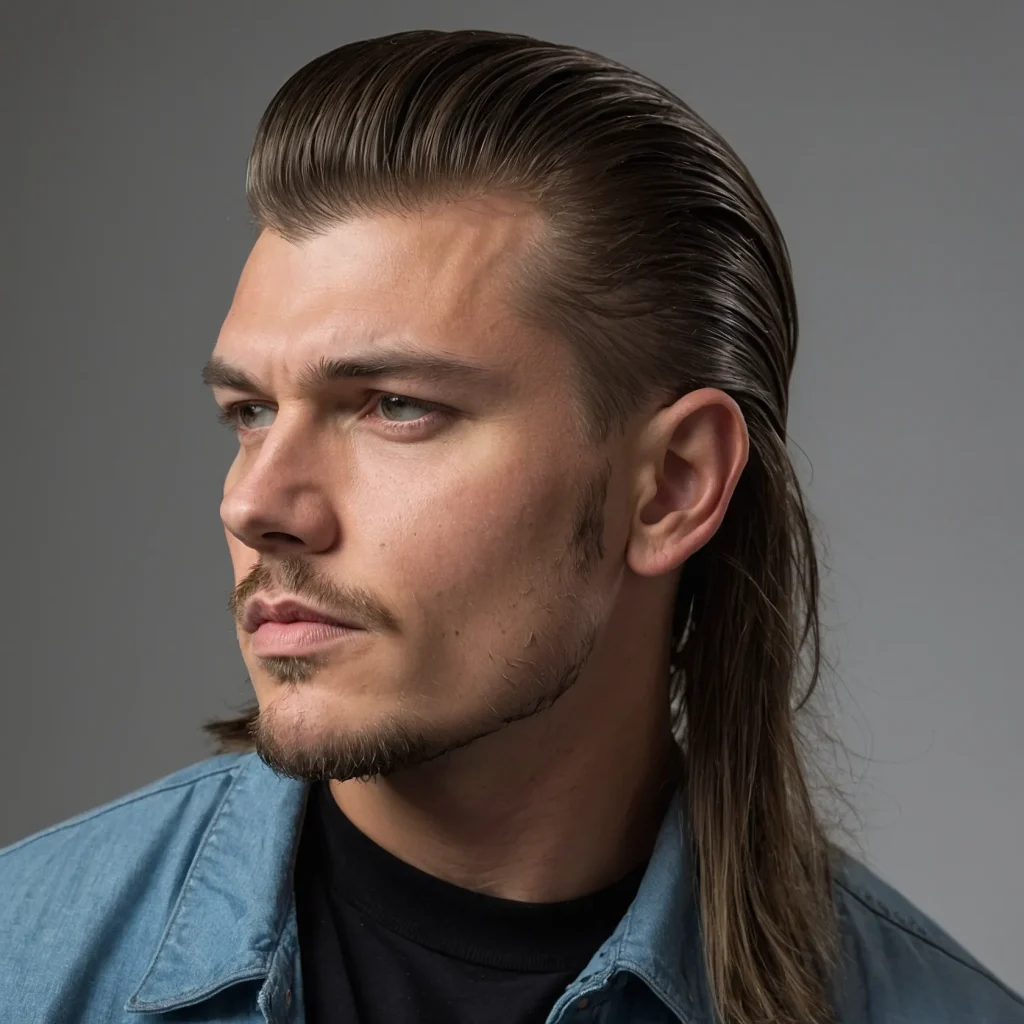 Mullet Fade with Hard Part and LineUpwhite 0