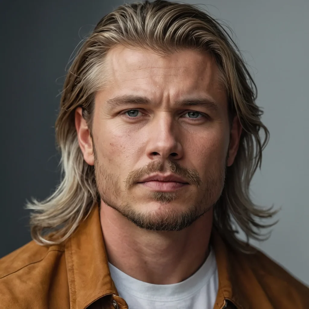 Mullet Fade with Loose Layerswhite man with 3