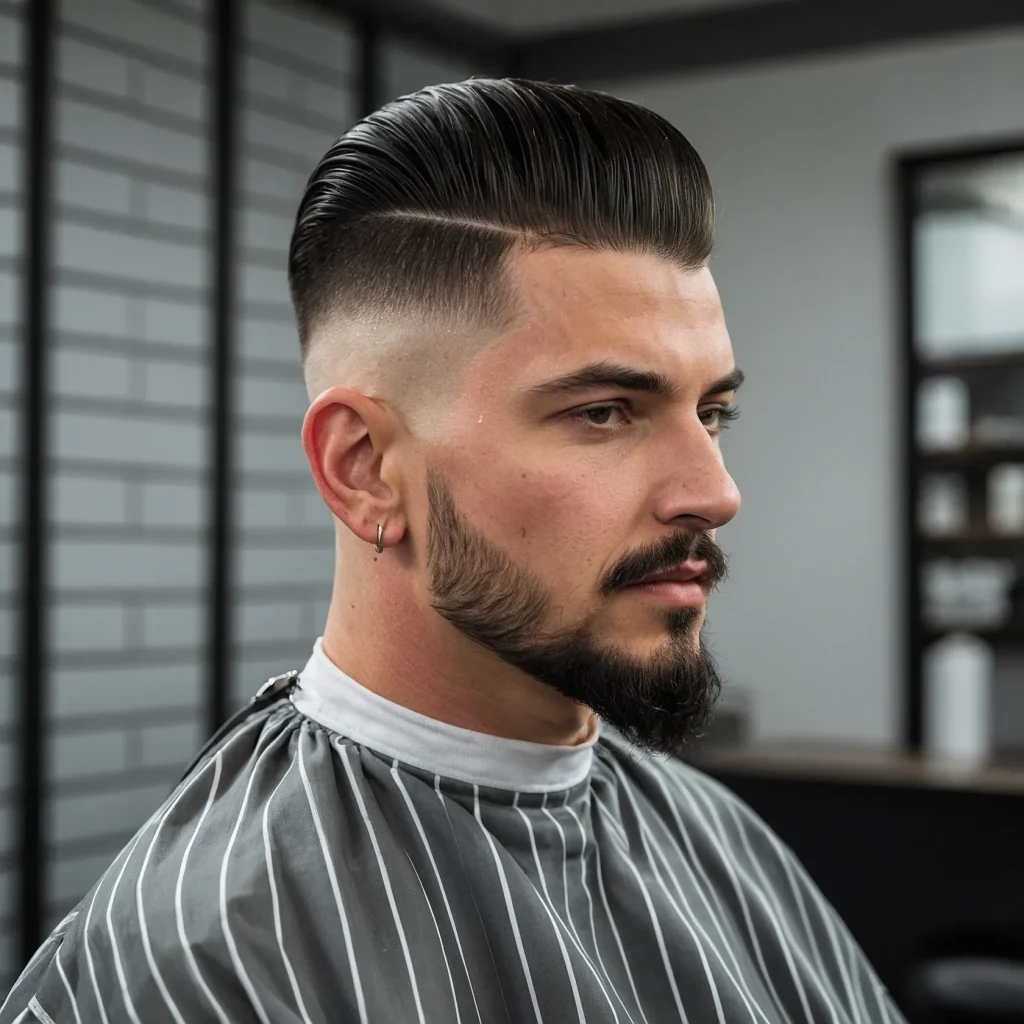 Mullet Fade with Side Partwhite man with 0