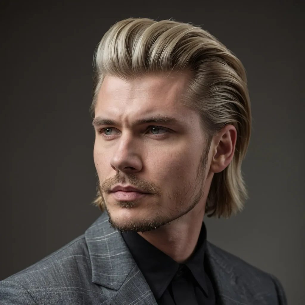 Mullet Fade with Volume Quiffwhite man with 3