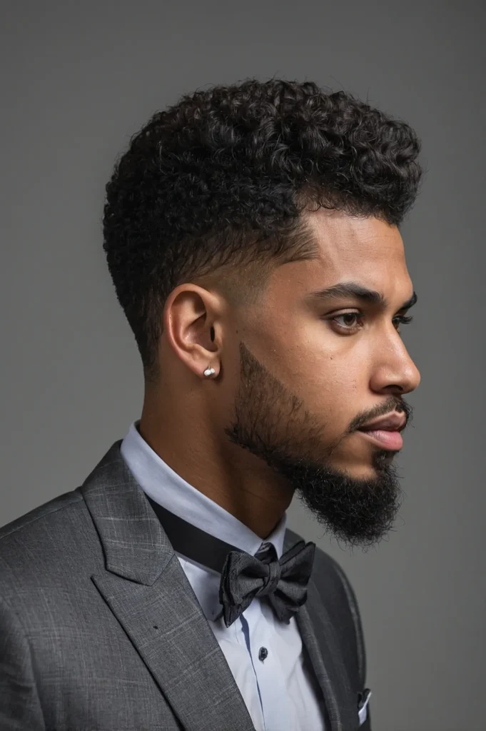 Natural Puff with Low Taper Fademan with 0