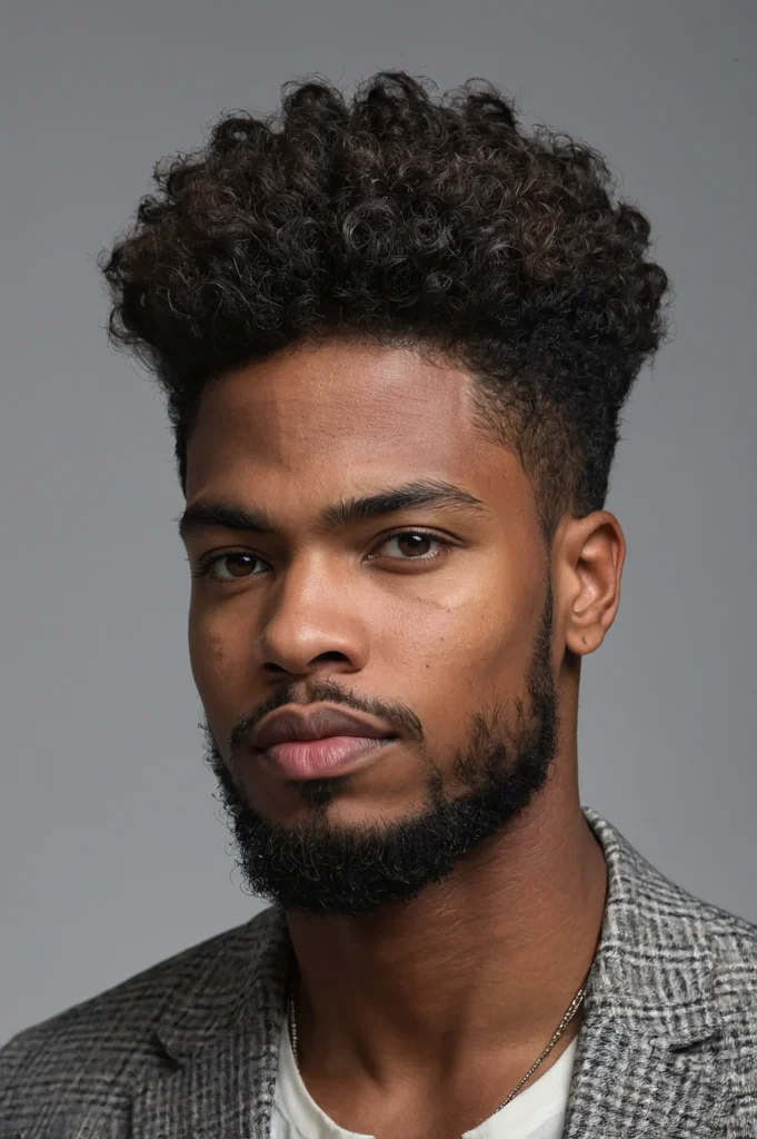 Natural Puff with Low Taper Fademan with 3