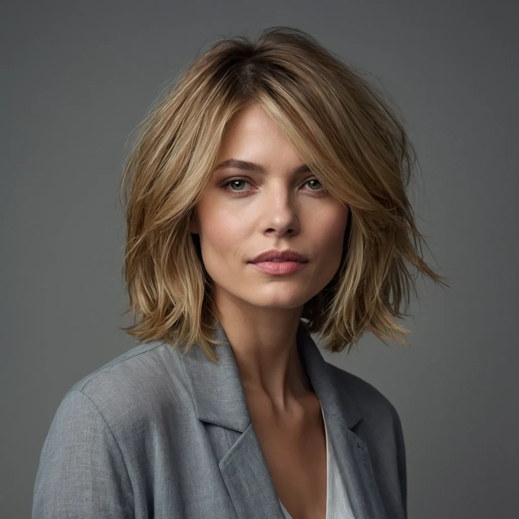 Realistic portrait of a woman with a long lay 1