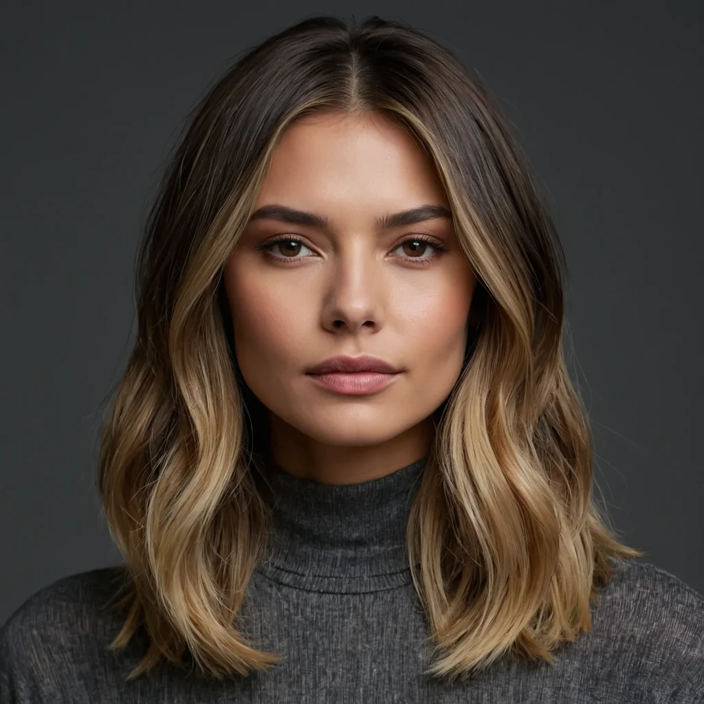 Realistic portrait of a woman with a sleek sh 0
