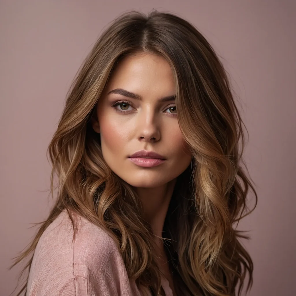 Realistic portrait of a woman with medium to 1