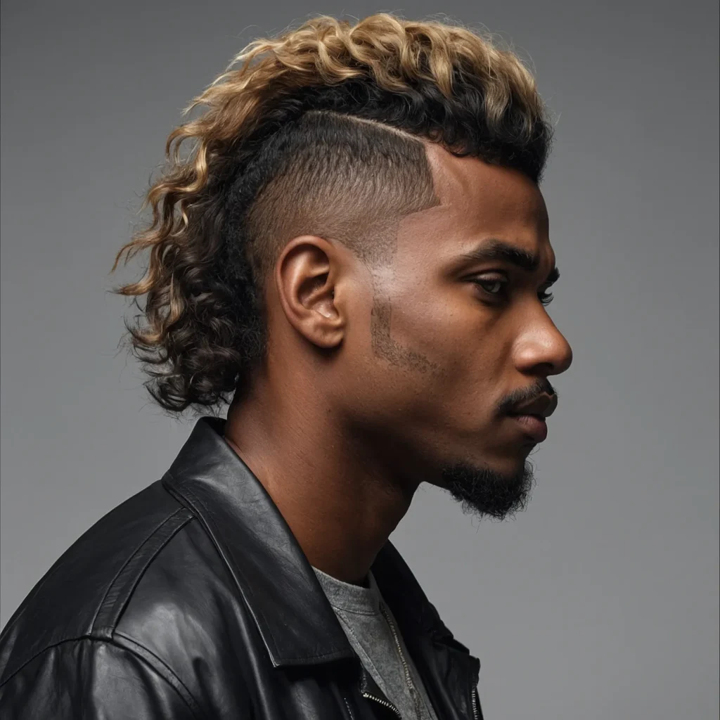 Shaggy Mullet FadePrompt Black men with shagg 0