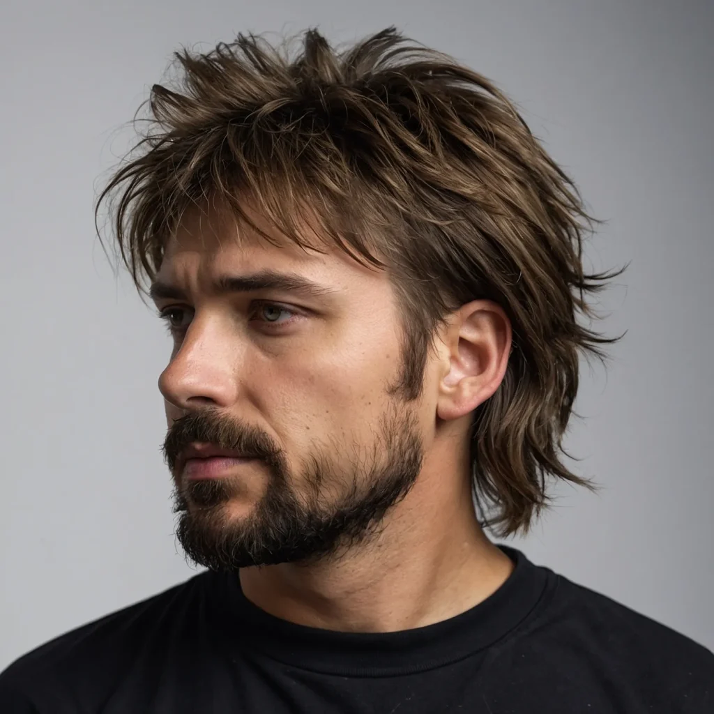 Shaggy Mullet Fadewhite man with loose mess 0