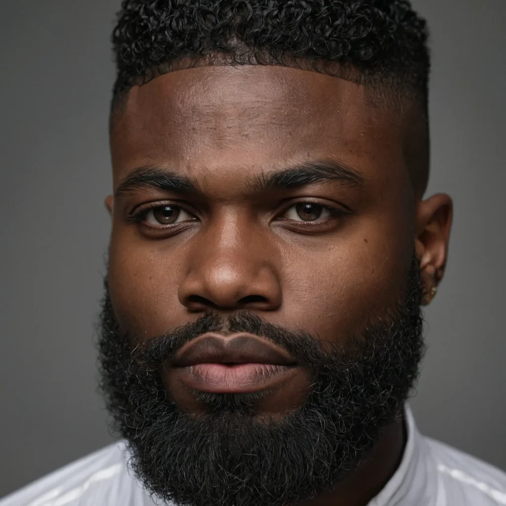 Sharp Taper Fade with Beard LineA Black man w 2