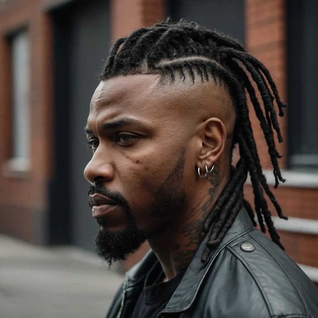 Short Dread Burst Fade MulletBlack man with 3
