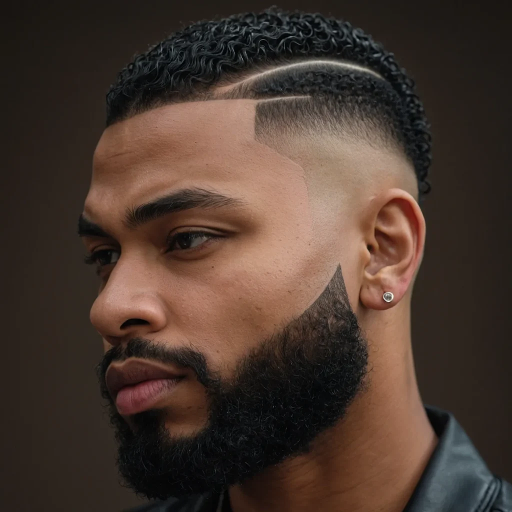 Short Mullet Fade with DesignPrompt Black men 0