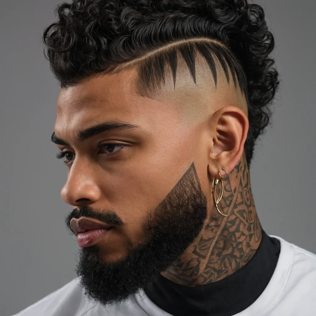 Short Mullet Fade with DesignPrompt Black men 3