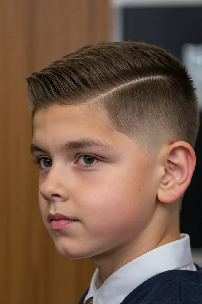 Short Taper Fade for Schoolboy with low t 0