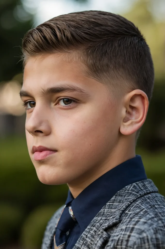 Short Taper Fade for Schoolboy with low t 3