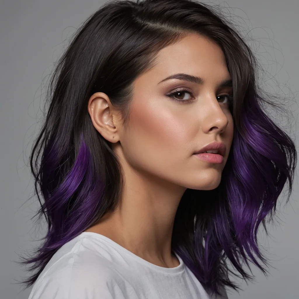 Side or 34 view of woman with straight or s 0