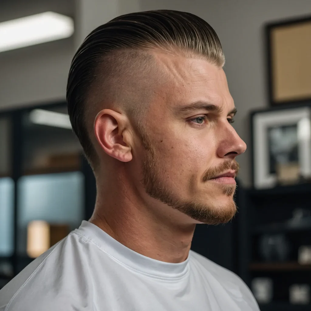 Skin Burst Fade Mulletwhite man with skin 0